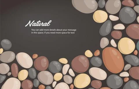 Modern style close up round stone background and space for write Stock Illustration