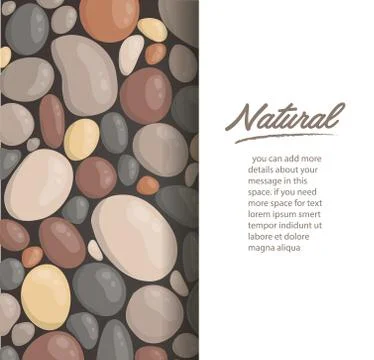 Modern style close up round stone background and space for write Stock Illustration