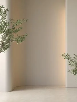 Modern style conceptual interior empty room 3d illustration Stock Illustration