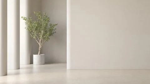 Modern style conceptual interior empty room 3d illustration Stock Illustration