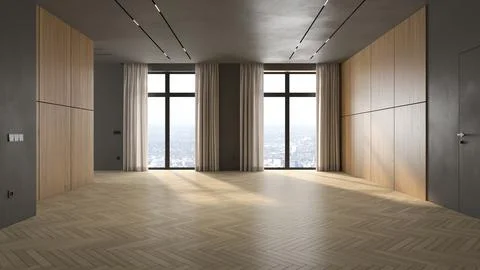 Modern style conceptual interior empty room 3d illustration Stock Illustration