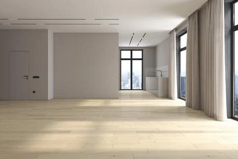 Modern style conceptual interior empty room 3d illustration Illustrazione stock