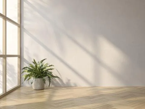 Modern style conceptual interior empty room 3d illustration Stock Photos