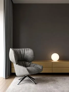 Modern style conceptual interior room 3d illustration Illustrazione stock