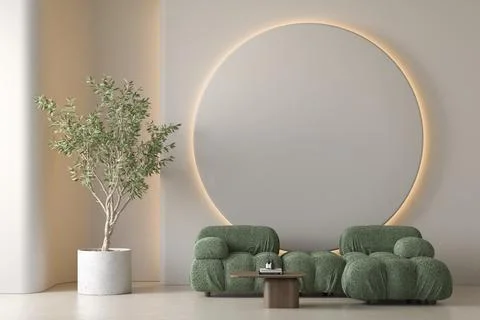 Modern style conceptual interior room 3d illustration Stock Illustration