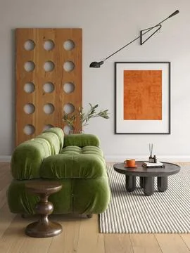 Modern style conceptual interior room 3d illustration Stock Illustration