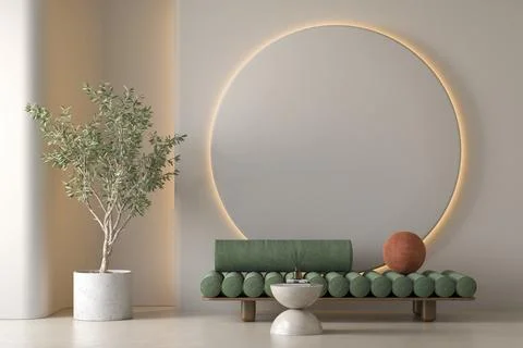 Modern style conceptual interior room 3d illustration Stock Illustration