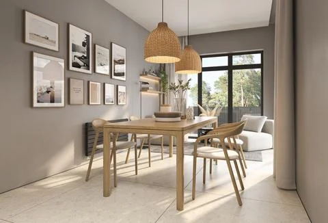Modern style conceptual interior room veranda 3d illustration Stock Illustration