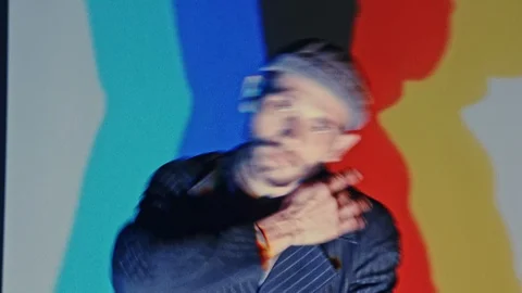 Modern style dancer dancing on studio background Video stock 106403328