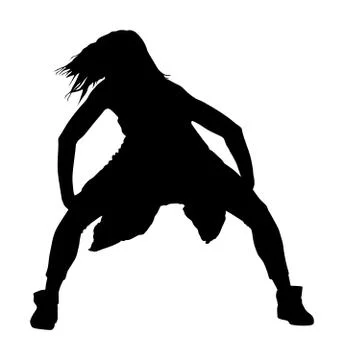 Modern style dancer girl vector silhouette illustration イラスト素材