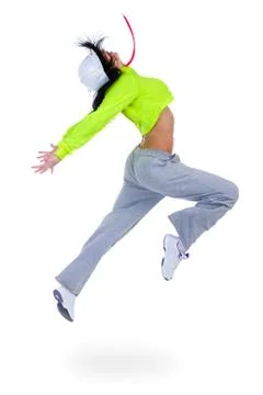 Modern style dancer jumping Stock Photos
