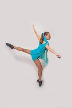 Modern style dancer posing on studio background Foto stock