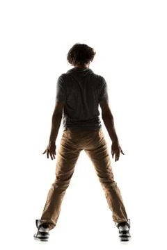 Modern style dancer posing on studio background Stock Photos