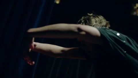 Modern style Dancer practicing on the stage Stock Footage 279805178