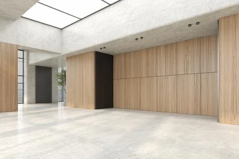 Modern style empty conceptual reception interior room 3d illustration Stock Illustration