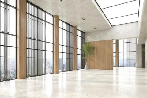 Modern style empty conceptual reception interior room 3d illustration Stock Illustration