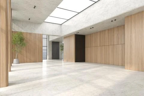 Modern style empty conceptual reception interior room 3d illustration Stock Illustration