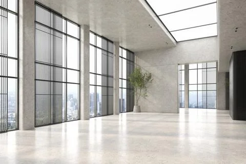 Modern style empty conceptual reception interior room 3d illustration Stock Illustration