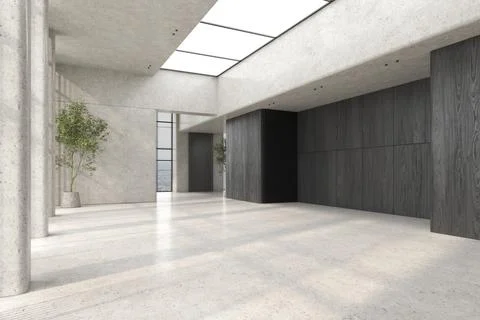 Modern style empty conceptual reception interior room 3d illustration Stock Illustration