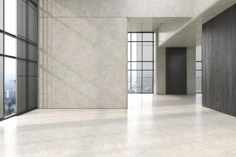 Modern style empty conceptual reception interior room 3d illustration Ilustración de archivo
