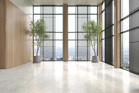 Modern style empty conceptual reception interior room 3d illustration Stock Illustration