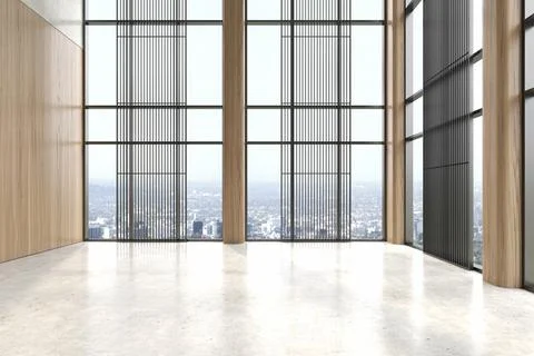 Modern style empty conceptual reception interior room 3d illustration Stock Illustration