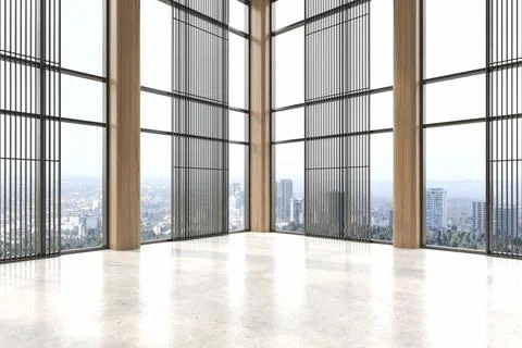 Modern style empty conceptual reception interior room 3d illustration Stock Illustration