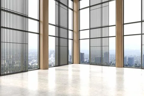 Modern style empty conceptual reception interior room 3d illustration Stock Illustration
