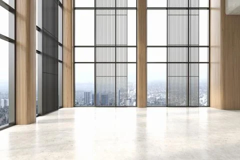 Modern style empty conceptual reception interior room 3d illustration Stock Illustration