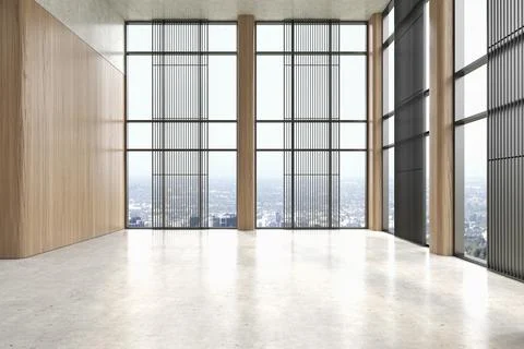 Modern style empty conceptual reception interior room 3d illustration Stock Illustration