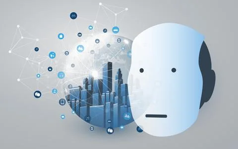 Modern Style Futuristic Machine Learning, Artificial Intelligence, Cloud Co.. イラスト素材