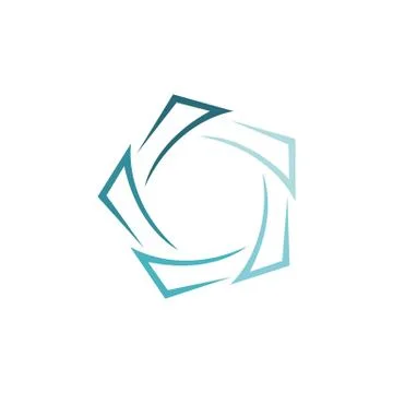 Modern style geometric hexagonal logo design icon vector element Stock Illustration