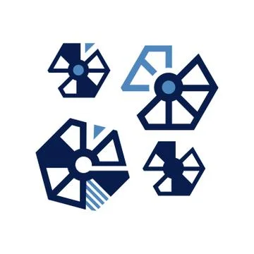 Modern style geometric hexagonal logo design icon vector element Stock Illustration