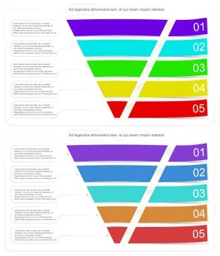 Modern style infographic funnel vector illustration can be used for layout di Stock Illustration