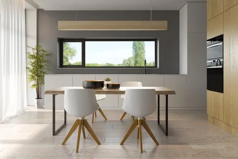 Modern style interior design 3D rendering Stock Illustration