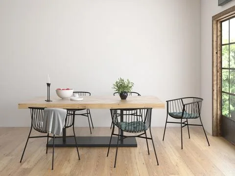 Modern style interior design 3D rendering Stock Illustration