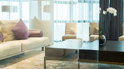 Modern style interior with flower Stock Footage 48601926