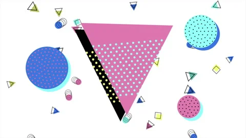 Modern style pattern with geometric circles and triangles Stock Footage 202107065