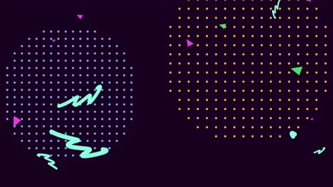 Modern style pattern with geometric dots and zigzag Stock Footage 202107067