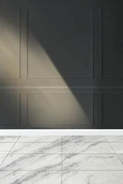Modern style wall mockup and white marble floor Stock Photos