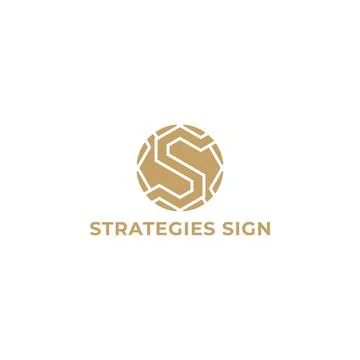 Modern stylish creative trendy circular-shaped sports brand gold color Stock Illustration