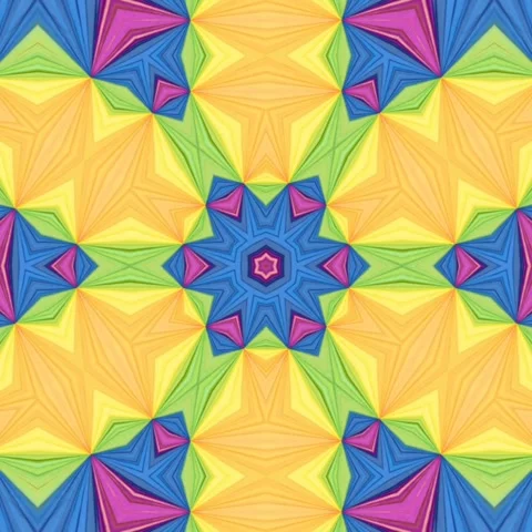 Modern stylish geometric shape rainbow pattern background,Kaleidoscope,Seamless Stock Footage 227473010