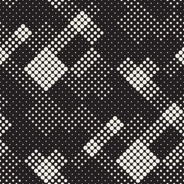 Modern Stylish Halftone Texture. Endless Abstract Background With Random Circ Stock Illustration