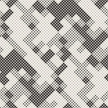 Modern Stylish Halftone Texture. Endless Abstract Background With Random Circ Stock Illustration