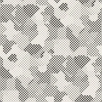 Modern Stylish Halftone Texture. Endless Abstract Background With Random Circ Stock Illustration