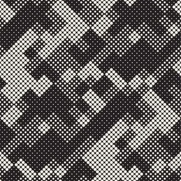 Modern Stylish Halftone Texture. Endless Abstract Background With Random Size Stock Illustration