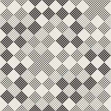 Modern Stylish Halftone Texture. Endless Abstract Background With Random Size Stock Illustration