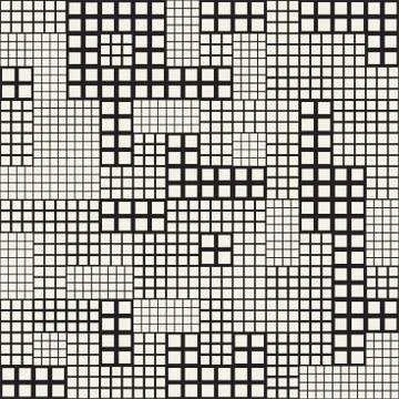 Modern Stylish Halftone Texture With Random Size Squares. Vector Seamless P.. Stock Illustration