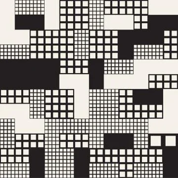 Modern Stylish Halftone Texture With Random Size Squares. Vector Seamless P.. Stock Illustration