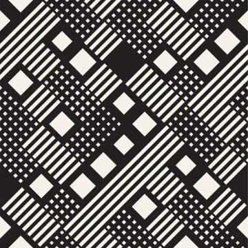 Modern Stylish Halftone Texture With Random Size Squares. Vector Seamless P.. Stock Illustration